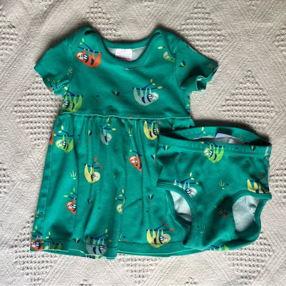 Bundle of 2 Hanna Andersson Matching Dress & Bloomer Toddler Outfits Size 18m - Picture 6 of 7